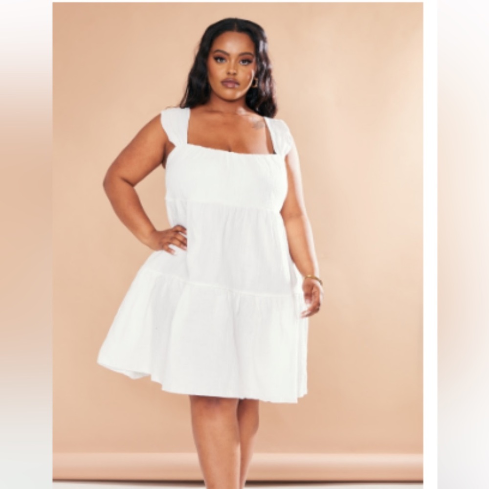 Pretty Little Thing Tiered Textured Shift Dress